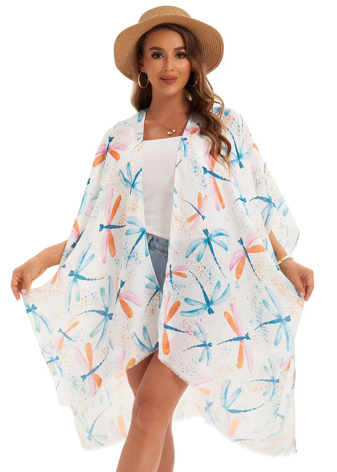 Umjetnost Womens Swimsuit Coverups Summer Beach Cover Up Casual Loose Kimono Cardigans for Swimwear (Kc39)