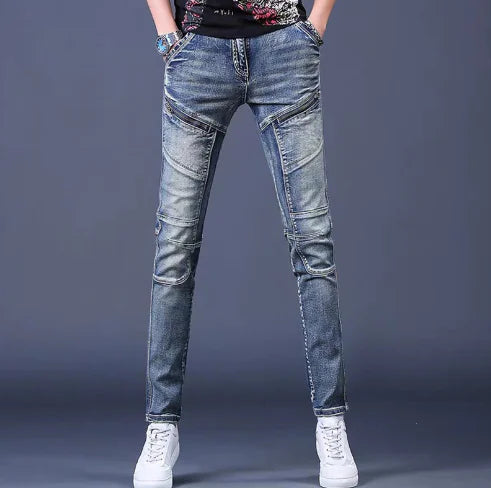 Slim Stretch Stitching Jeans for Men