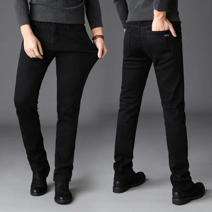 Slim Straight Black Jeans for Men