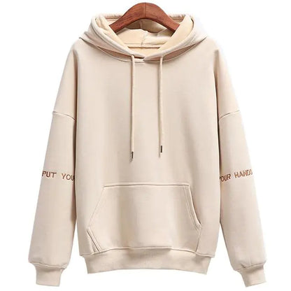 Women's Velvet Hoodie with Embroidered Casual Tops