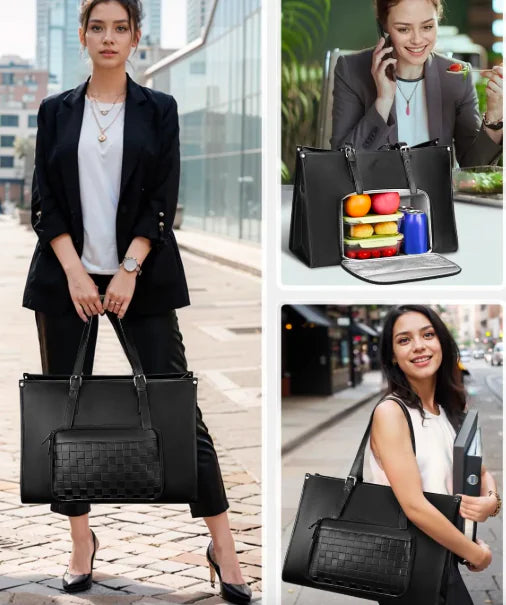 Leather Lunch Tote Briefcase