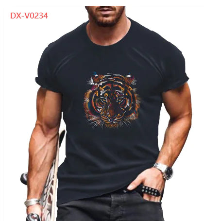 3D Printed Funny Animal Black T-Shirt for Men