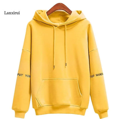 Women's Velvet Hoodie with Embroidered Casual Tops