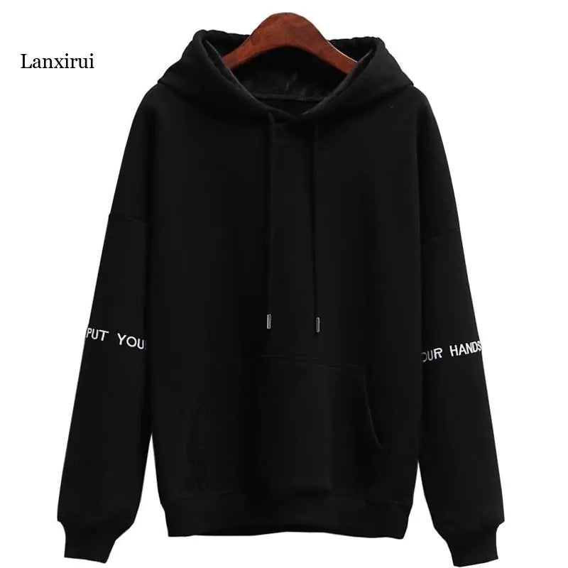 Women's Velvet Hoodie with Embroidered Casual Tops