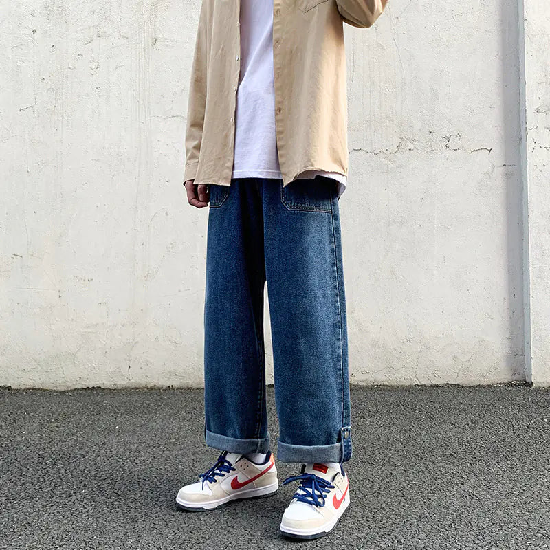 Casual Straight Cropped Jeans for Men