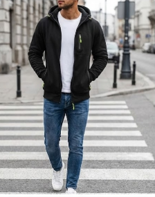 Men Hoodie Cotton Jacket