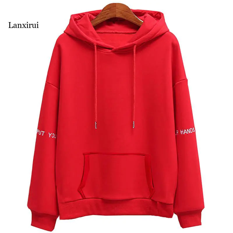 Women's Velvet Hoodie with Embroidered Casual Tops