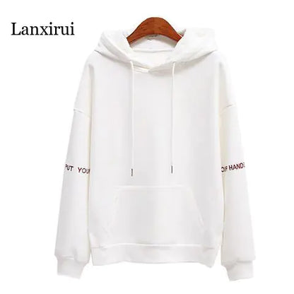 Women's Velvet Hoodie with Embroidered Casual Tops