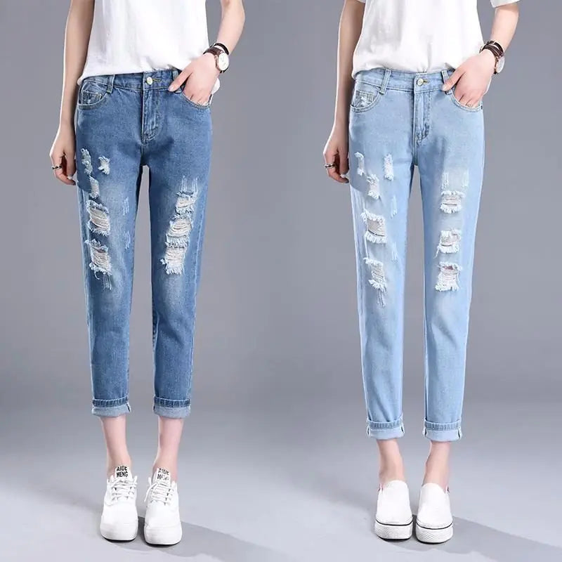 Women's Loose Fit Elastic Waist Harlan Jeans