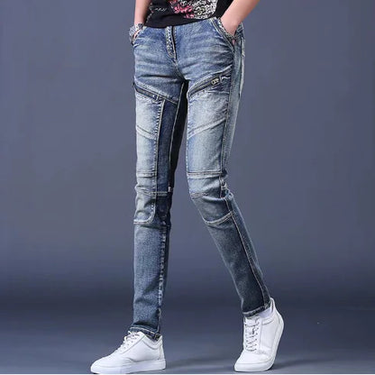 Slim Stretch Stitching Jeans for Men