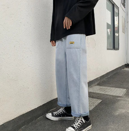 Casual Straight Cropped Jeans for Men