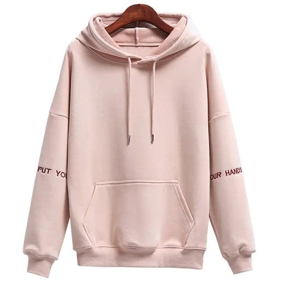 Women's Velvet Hoodie with Embroidered Casual Tops