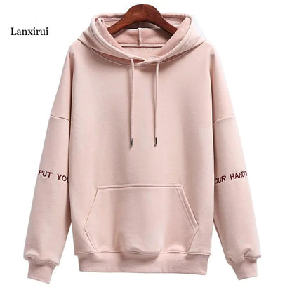Women's Velvet Hoodie with Embroidered Casual Tops
