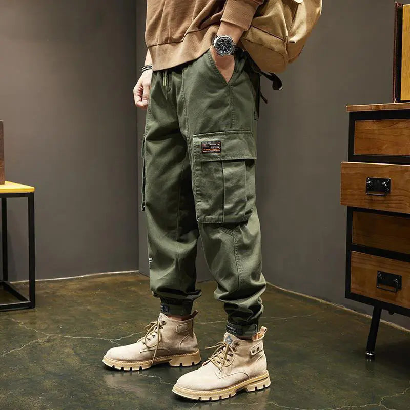 Camouflage Cargo Pants with Tapered Cuffs