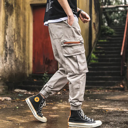 Camouflage Cargo Pants with Tapered Cuffs