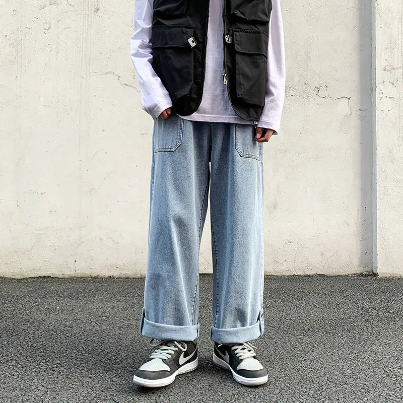 Casual Straight Cropped Jeans for Men