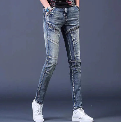 Slim Stretch Stitching Jeans for Men