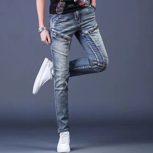 Slim Stretch Stitching Jeans for Men