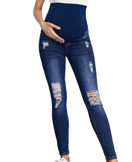 Women's High Rise Dark Blue Stretch Skinny Jeans