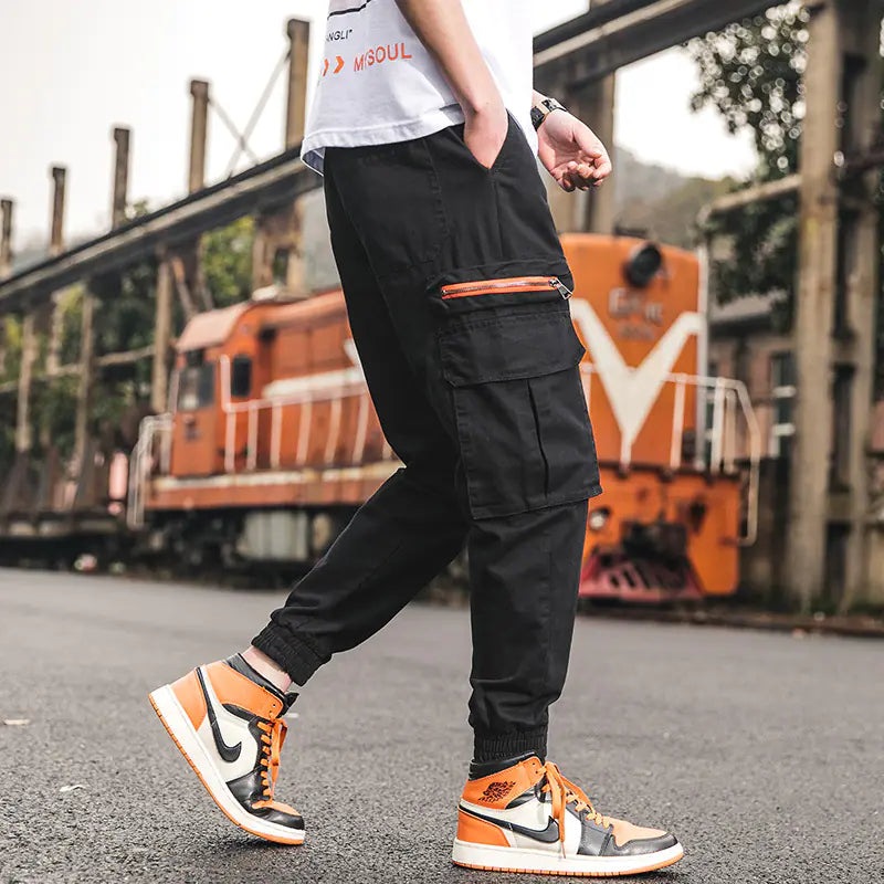 Camouflage Cargo Pants with Tapered Cuffs