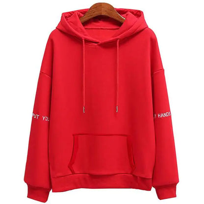 Women's Velvet Hoodie with Embroidered Casual Tops