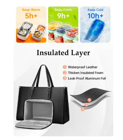Leather Lunch Tote Briefcase