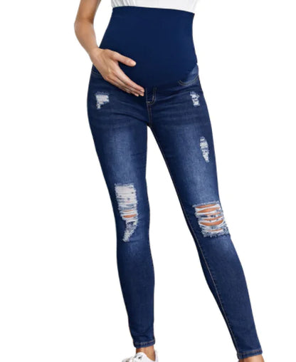 Women's High Rise Dark Blue Stretch Skinny Jeans