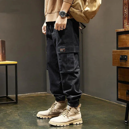 Camouflage Cargo Pants with Tapered Cuffs