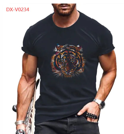 3D Printed Funny Animal Black T-Shirt for Men